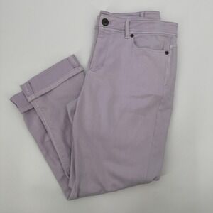 J. Jill Jeans Womens 10 Lavender Purple Authentic Fit Cropped Denim‎ Rolled Cuff